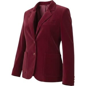 16 Vintage Soft Cotton Velvet‎ Gil & Co Blazer Red Dark Academia Whimsigoth